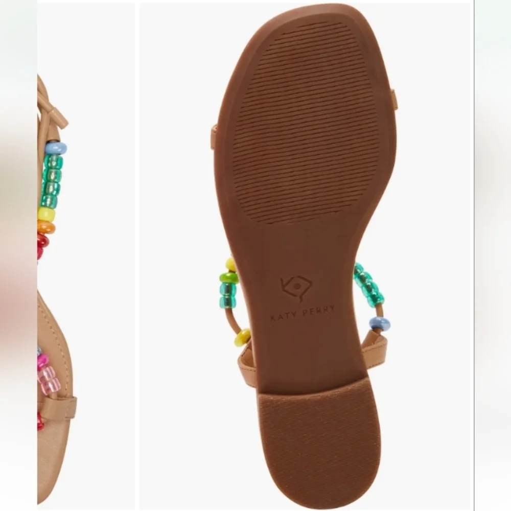 NWT Katy Perry Halie Bead Lace-Up Sandals Fuchsia Pink - Picture 3 of 6